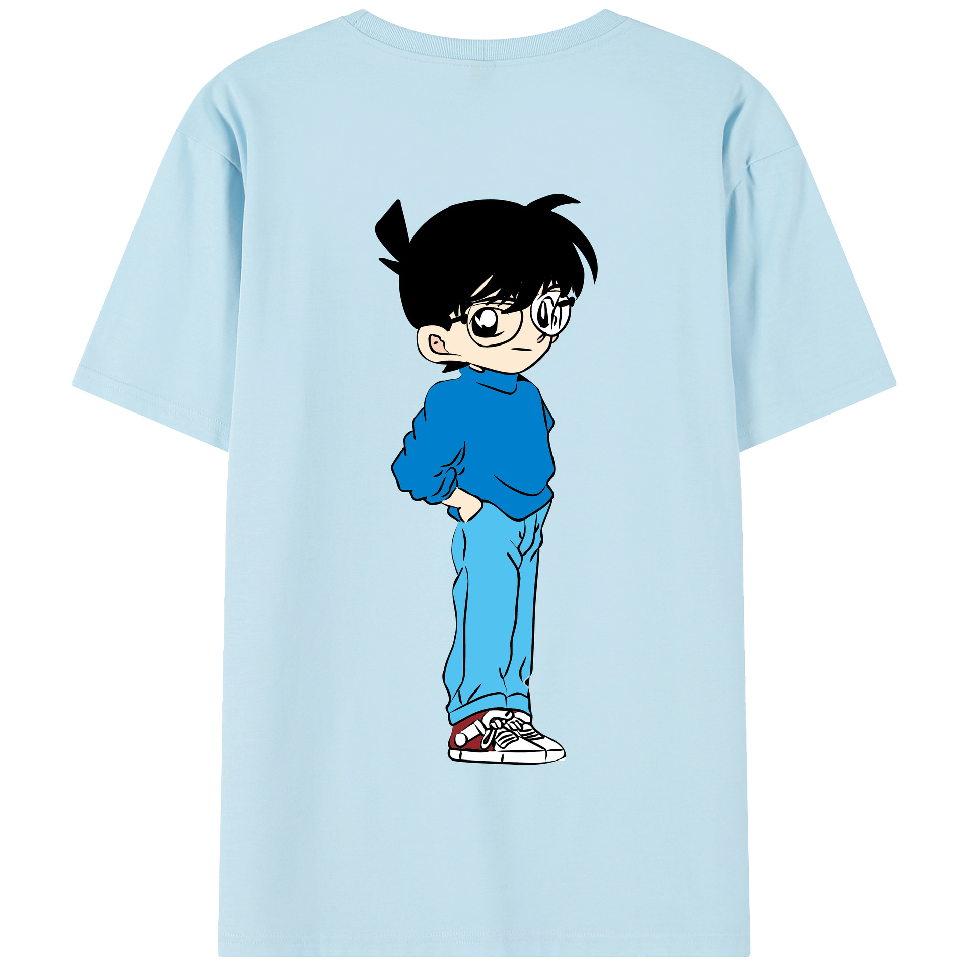 （画像用） 名探偵コナン 江戸川 コナン Detective Conan Conan Edogawa 綿100％半袖Tシャツ（背面プリント）